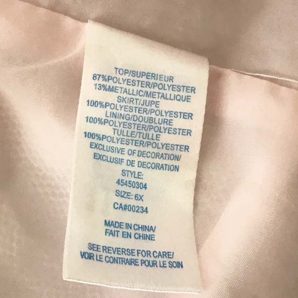 MARMELLATA GIRL'S PINK AND GOLD CHIFFON PARTY DRESS SIZE 6X - Picture 7 of 8